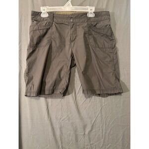 REI Womens 14 Hiking Shorts Gray Cotton Nylon Stretch Cargo Pockets Outdoor